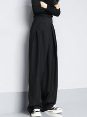Hook-and-Loop Fastener Wide Leg Velcro Pants