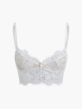 Semi-Sheer Double Hook Lace Crop Cami Top