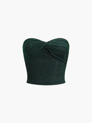 Glitter Sweetheart Tube Crop Top