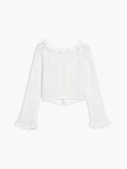 Sheer Crochet Eyelet Fly Away Cardigan