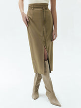 Tied Slit Midi Skirt