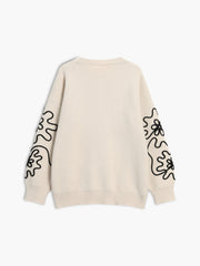 Knit Floral Oversized Sweater