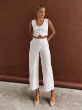 Solid Asymmetrical Straight Leg Pants Set