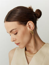 Metal Wind Geometry Three Layer Wing Earrings