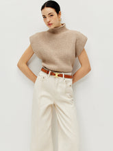 Ribbed Cap Sleeve Warm Sweater