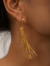 Golden Tassel Stud Earrings