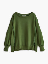 Plain Cotton Split Sweatshirt