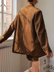 Vintage Suede Effect Blazer