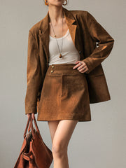 Vintage Suede Effect Blazer
