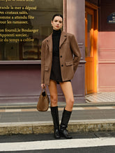 Suede Effect Button Lapel Blazer