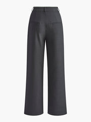 Contrast Trim Pleated Draped Pants
