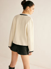 Contrast Binding Tweed Jacket