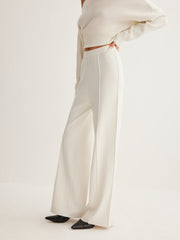 Wool-Blend Piping Pants