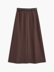 Utility Pleated Belted Midi Skirt