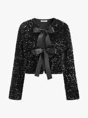 Sequins Velvet Bow Blazer