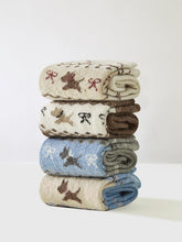 1pr Wool-Blend Puppy-Pattern Socks