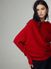 Wool-Blend Straight Neck Knit Top