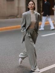 Wool-Blend Pinstripe Tweed Pants