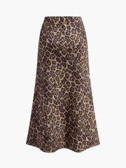 Mid-Waist Leopard Printed Skirt