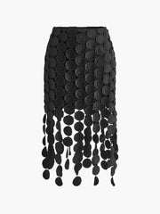 Laser Cut Multi Circle Double Layered Skirt