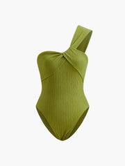 Ruched Twist One-Shoulder Swimsuit