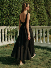 Backless Pleated Sleeveless Long Dress