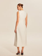 Sleeveless Pleated Dress