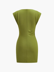 Draped Detail Sleeveless Dress