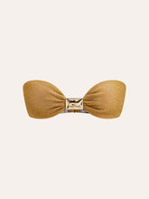 Metallic Bow Bandeau Bikini Top