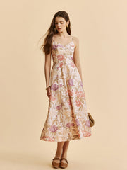 Romantic Floral A-Line V-Neck Cami Dress
