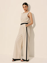 Linen & Cotton Zipper Contrast Binding Pant Set