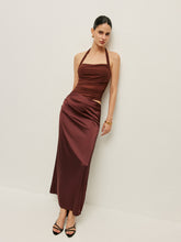 Ruched Halter Neck Cut-Out Detail Dress