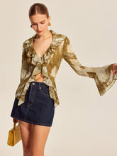 Ruffled Bell Sleeve Blouse