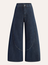Cotton Mid-Waist Wide-Leg Jeans