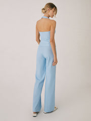 Cotton & Linen Vest With Straight Leg Pants Set