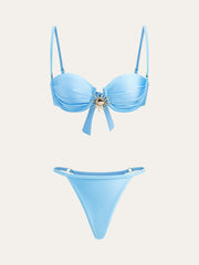 Sunshine Charm Bikini Set With Cover-Up Skirt