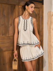 Cotton Embroidered Boho Skirt
