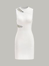 Cut-Out Chain Detail Knit Dress