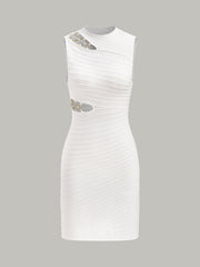 Cut-Out Chain Detail Knit Dress