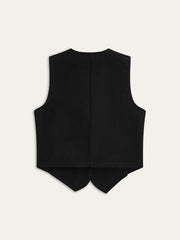 Tailored Denim Button-Up Vest