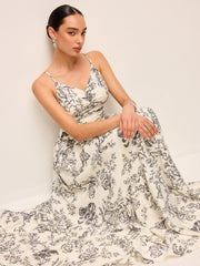 Floral Print Ruched Cami Dress