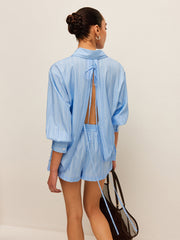 Striped Tie-Back Shirt