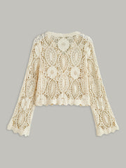 Crochet Lace Buttoned Cardigan