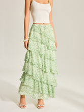 Semi-Sheer Golden Polka Dot Chiffon Tiered Skirt