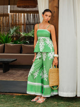Floral Print Cami Top With Wide-Leg Pants Set