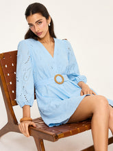 Belted Eyelet Mini Dress