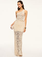 One-Shoulder Crochet Crop Top and Maxi Skirt Set