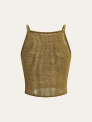 Semi-Sheer Knit Crop Top