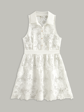 Semi Sheer 3D Flowers Mini Dress