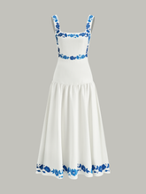 Bow Back Print Midi Dress